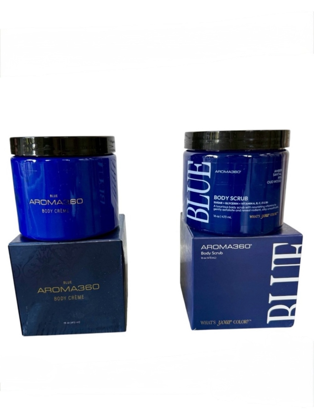 Hotel Collection AROMA360 Blue Body Creme & Scrub Duo - NIB